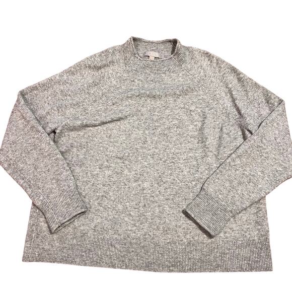 J.Crew Women’s Wool Blend Sweater Size Large Oversized Mockneck Alpaca Casual - Picture 1 of 5